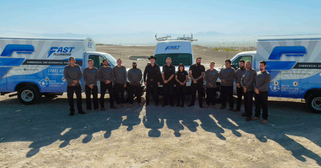 Fast Plumbing Las Vegas emergency plumbing team with service vans ready for residential and commercial calls