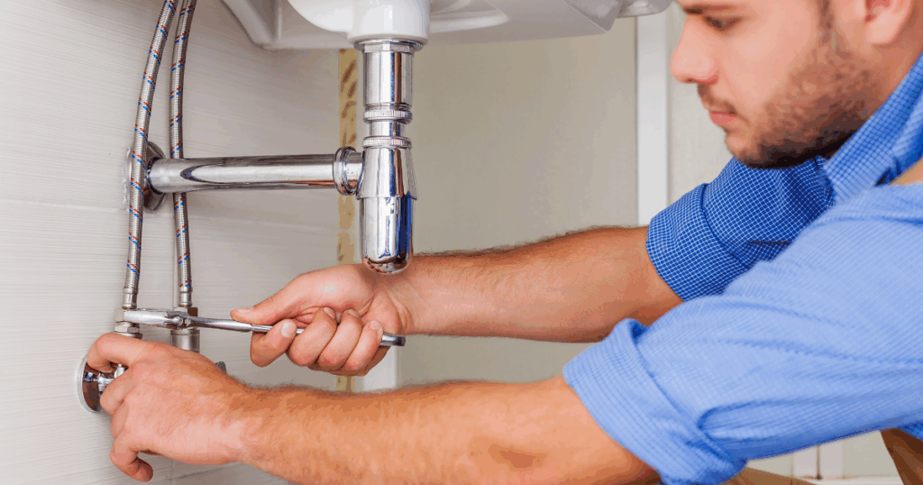 Licensed and trusted Las Vegas plumber from Fast Plumbing performing professional sink leak repair for residential plumbing service.